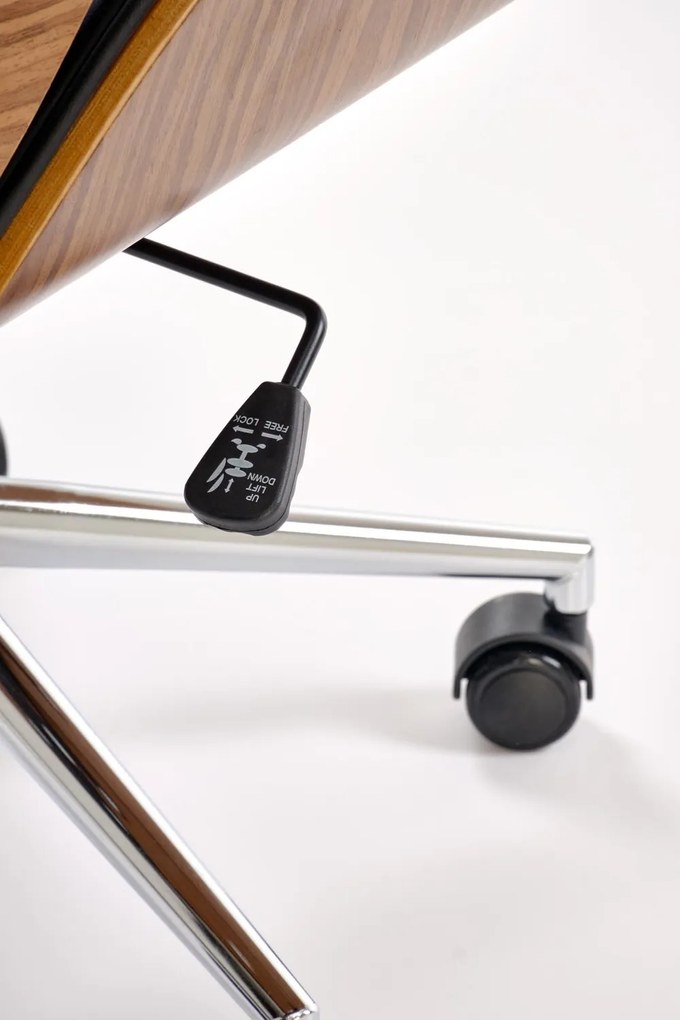 Elegancki fotel biurowy ze sklejki orzechowej Webster Halmar