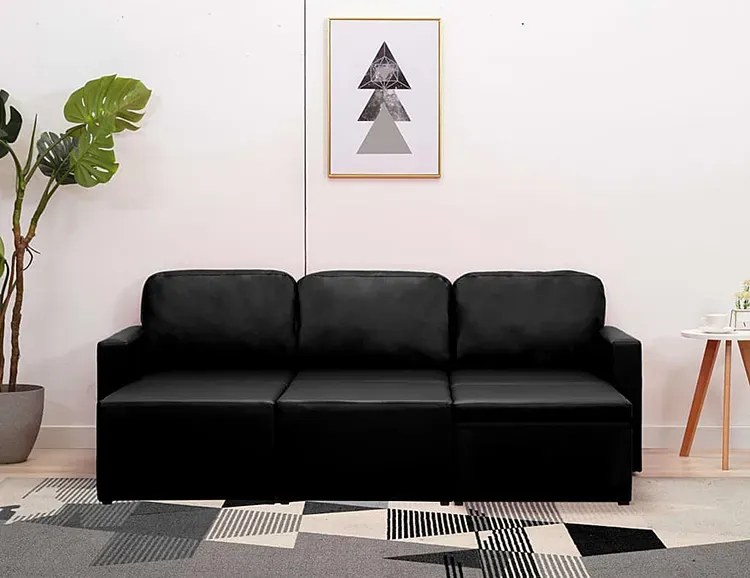 Rozkładana sofa modułowa czarna - Odi 4Q