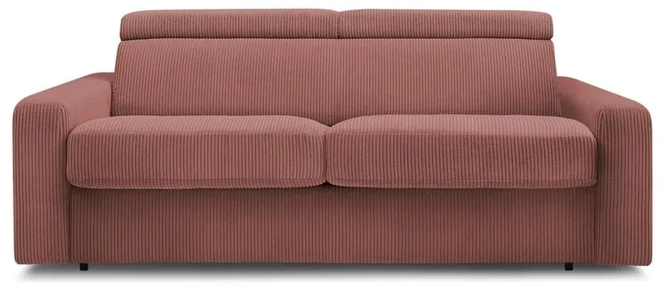 Różowa sztruksowa rozkładana sofa 215 cm Monaco – Bobochic Paris