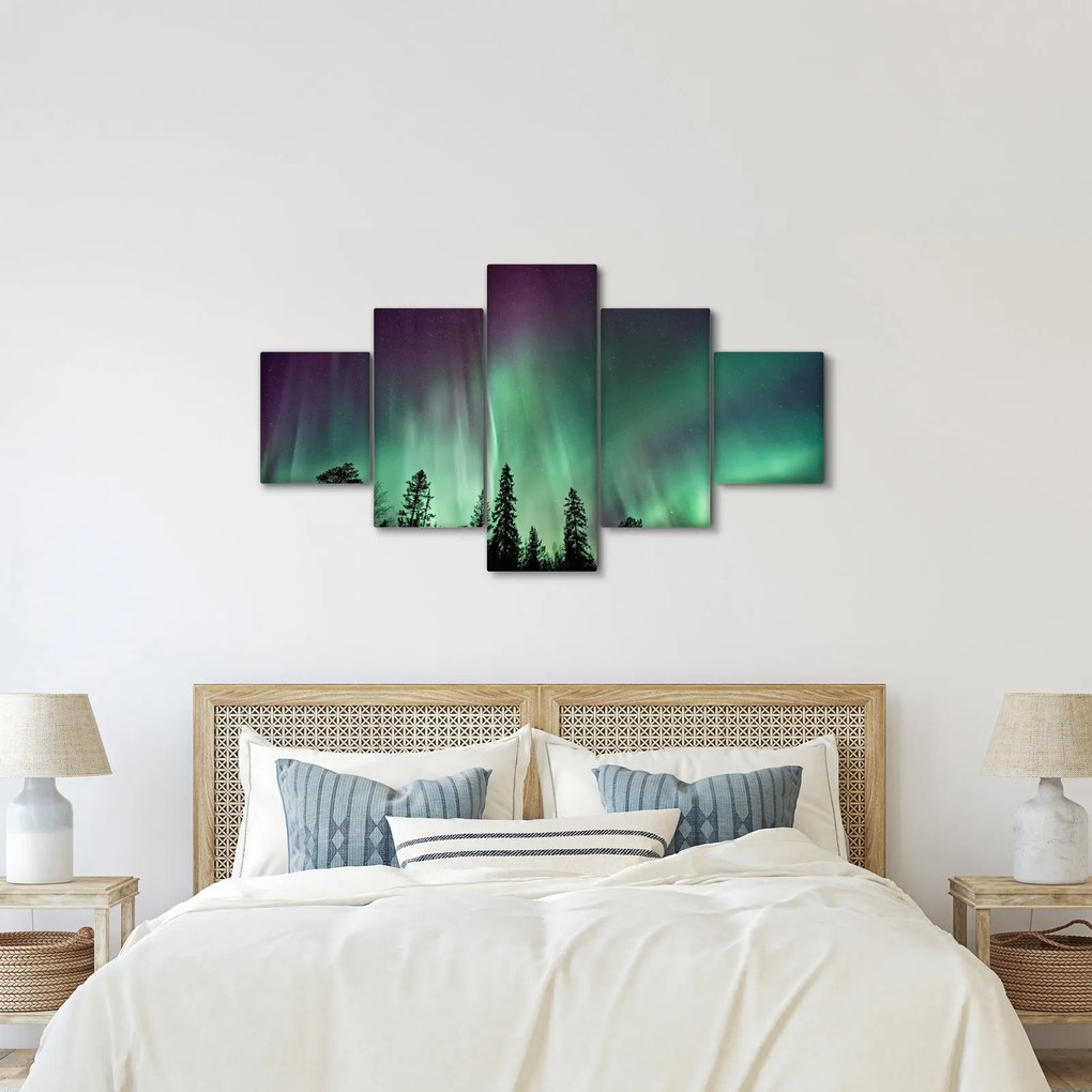 Obraz zorzy polarnej (125x70 cm)
