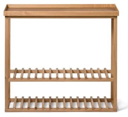 Regał na buty z półką z drewna dębowego Wireworks Hello Storage