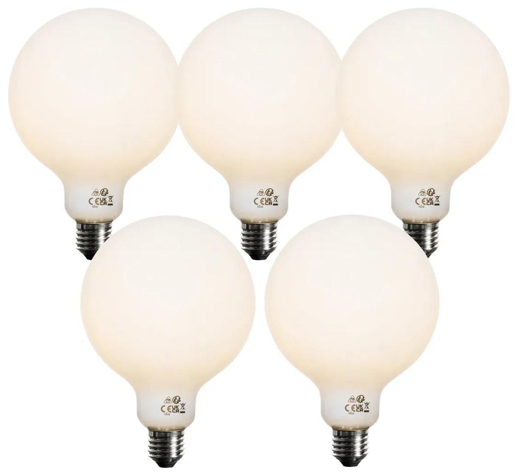 Zestaw 5 żarówek LED Opal G125 E27 3-stopniowo ściemnialnych 4W 450 lm 3000K