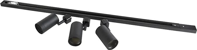 Nowoczesny system szynowy z 3 reflektorami czarny 1-fazowy - Iconic Jeana