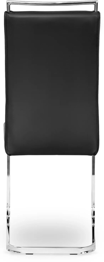 Krzesło Tapicerowane do Jadalni LOCA Czarne Na Płozach Ekoskóra Nowoczesne