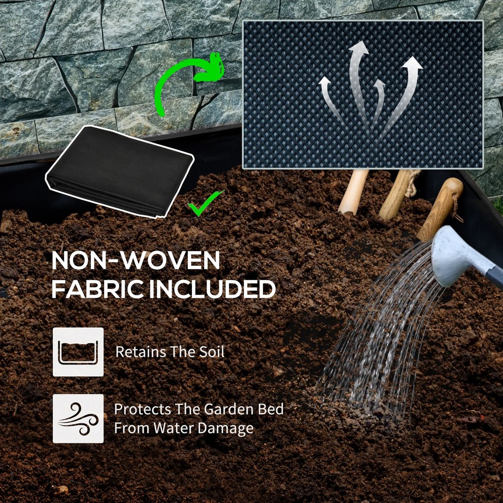 Outsunny Donica wysoka drewniana na kółkach odporna na warunki atmosferyczne czarna 89x48x47 cm | Aosom PL