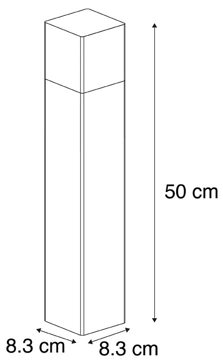 Zewnetrzna Stojąca lampa zewnętrzna czarna z opalem białym kloszem 50 cm - Denmark Nowoczesny Oswietlenie zewnetrzne