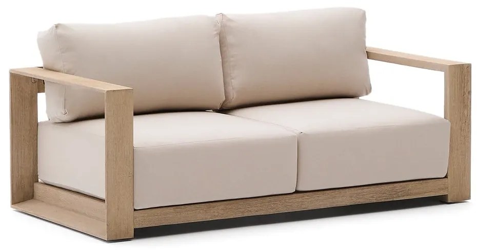Beżowo-naturalna sofa ogrodowa z litego drewna akacjowego Ambra – Kave Home