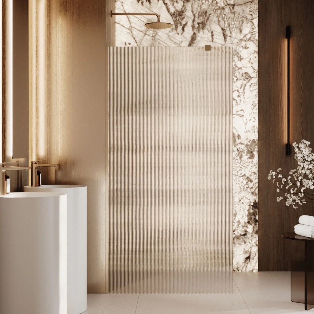 Ścianka prysznicowa WALK IN FIX przezroczysta prostokątna ryflowana 8 mm ARTE WELLE Classic Clear | różne rozmiary : Kolor profili kabiny - chrom / srebrny, Szerokość ścianki - 100 cm, Typ montażu - WALK in FIX (Do ściany)