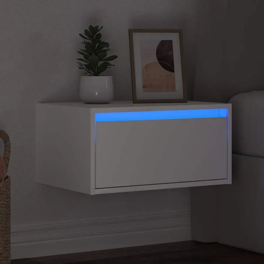Szafka nocna z oświetleniem Led biala C8-P21