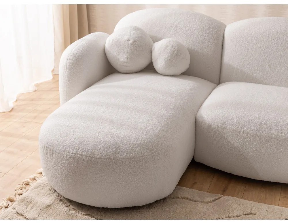 Kremowy narożnik z materiału bouclé (w kształcie litery U) Orbit – Ropez