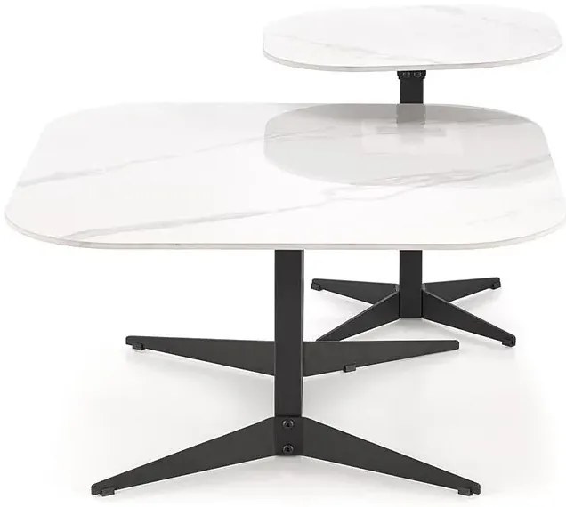 Loftowa metalowa ława z blatem biały marmur M5-M65