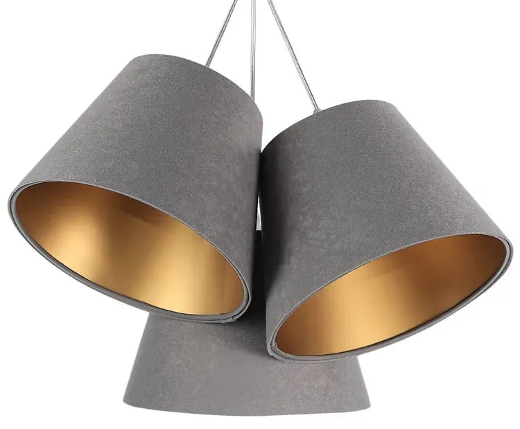 Szaro-złota lampa wisząca glamour F1-K85