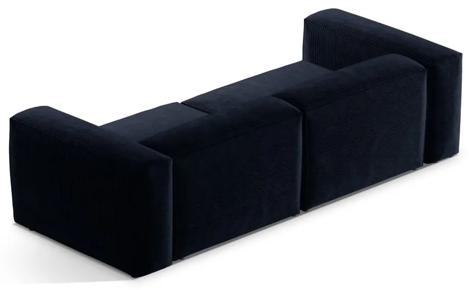 Ciemnoniebieska sztruksowa sofa 264 cm Bergamo – Cosmopolitan Design