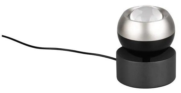 Czarna/w kolorze srebra lampa stołowa LED (wysokość 14 cm) Orbit – Trio Select