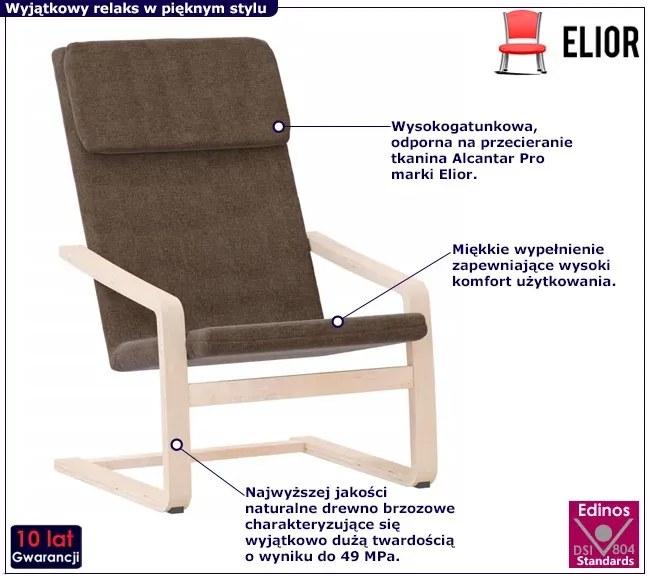 Szary tapicerowany fotel wypoczynkowy S7-N28