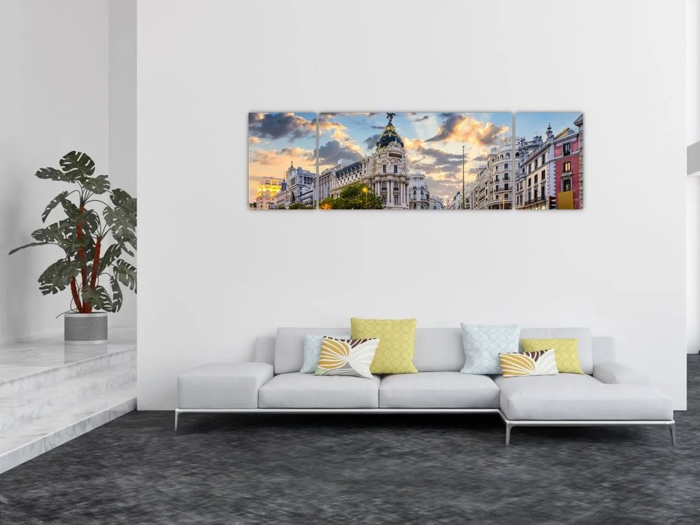 Obraz - Calle Gran Vía, Madryt, Hiszpania (170x50 cm)