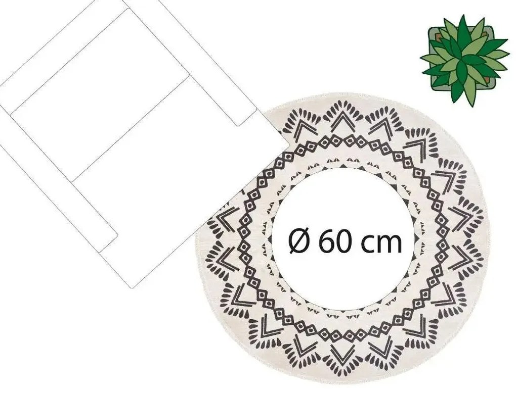 Dywanik dekoracyjny w stylu boho, Ø 120 cm