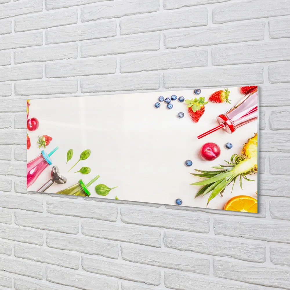 Szklany Panel Zielony Koktajl Szpinakowy