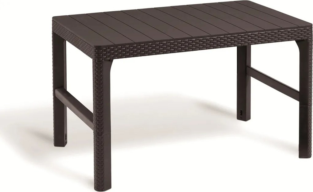 Stół Keter Lyon z rattanu 116 x 72 x 40–66 cm,ciemny brąz