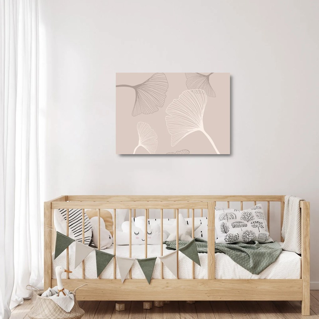 Obraz na szkle - Beżowe liście N⁰6 (70x50 cm)