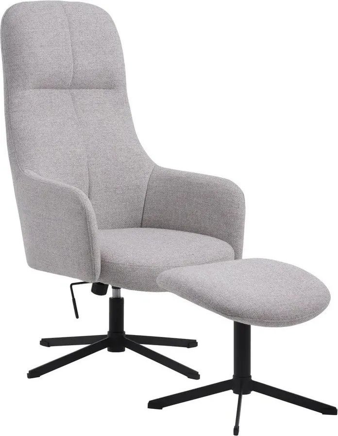 Jasnoszary obrotowy fotel wypoczynkowy Manning – Unique Furniture