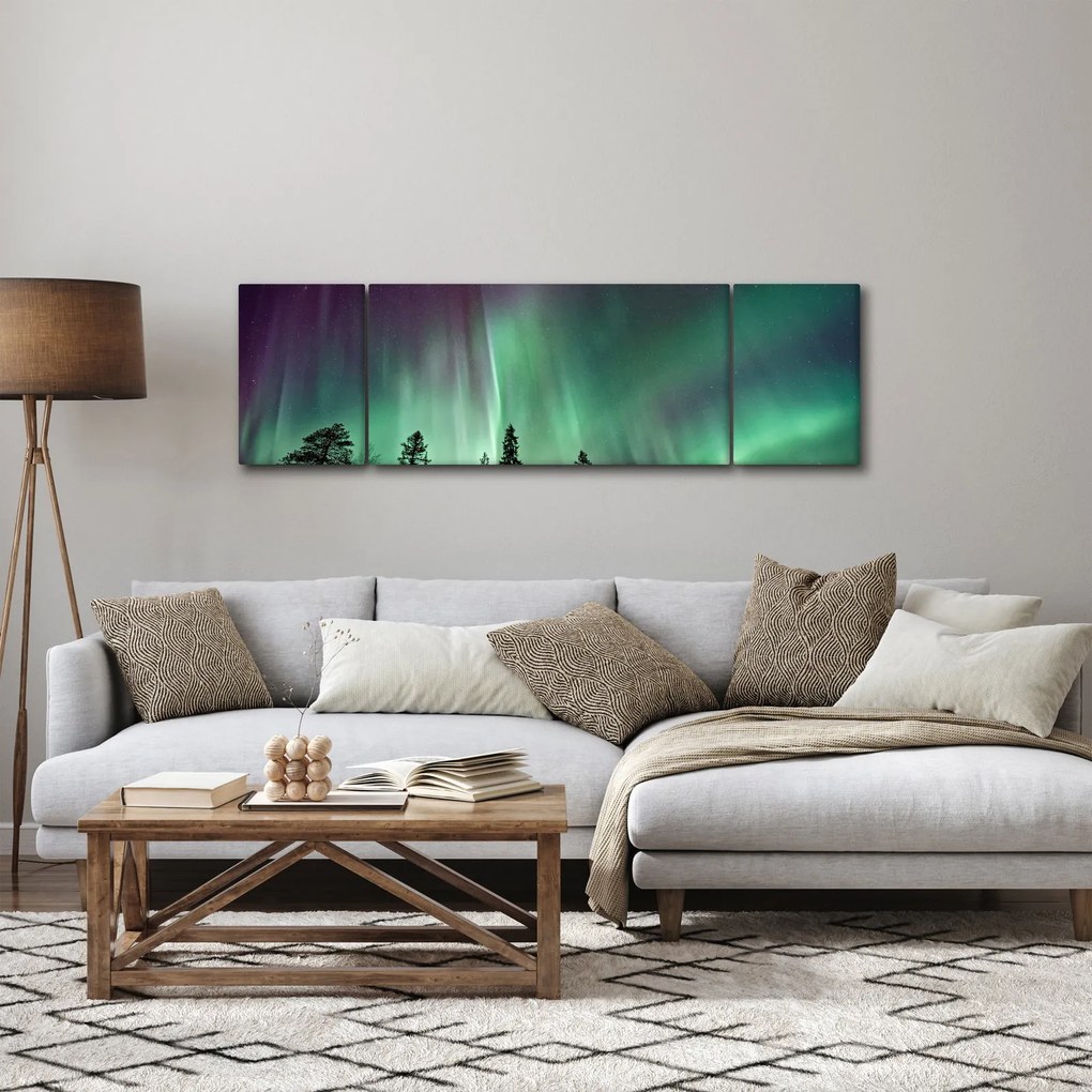 Obraz zorzy polarnej (170x50 cm)