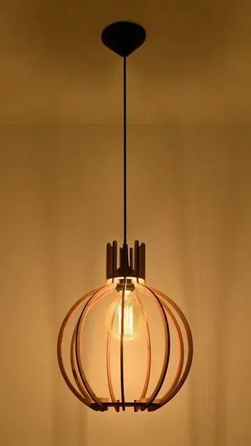 Okrągła drewniana lampa wisząca - 4X EX517 L7-P46