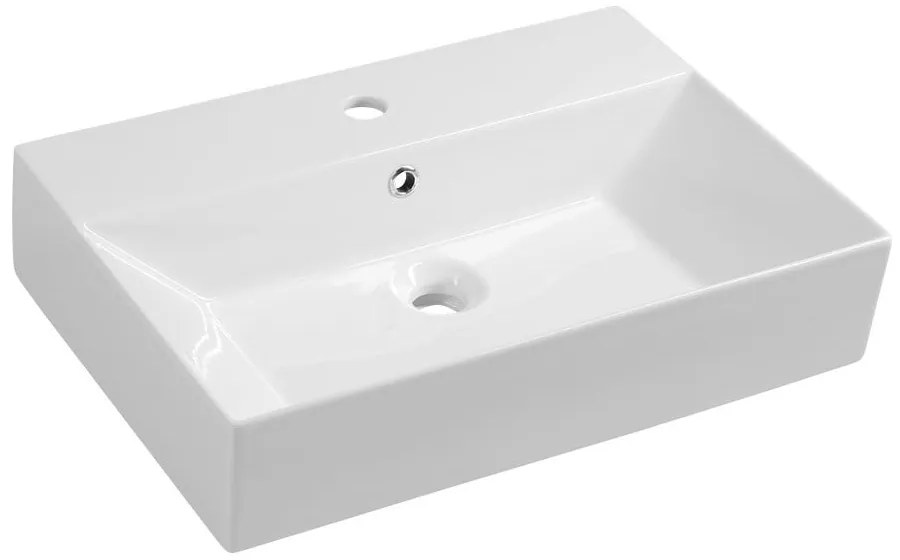 Biała ceramiczna umywalka 60x42 cm Sistema – Sapho