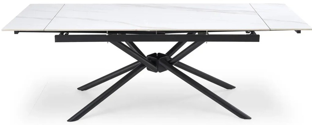 Stół rozkładany VITORINO 160(220)x90 biały marmur HALMAR