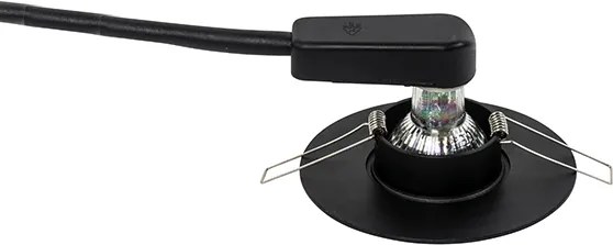 Zestaw 6 Nowoczesna wpuszczana plamka czarna 12 cm - Buco