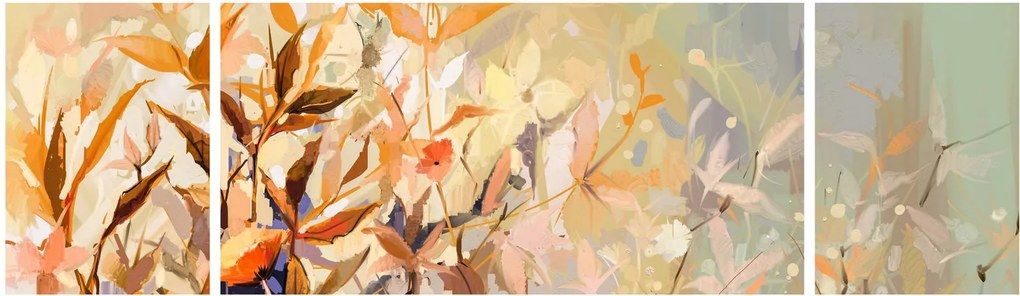 Obraz - Malowane rośliny (170x50 cm)