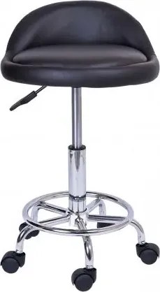 Czarny tapicerowany taboret obrotowy R1-H55