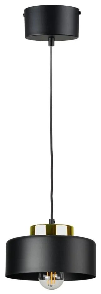 Lampa wisząca na lince IGNIA 1xE27/60W/230V czarny/złoty