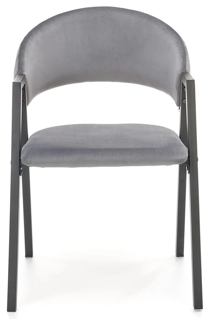 Krzesło popiel velvet K473 nowoczesne loft metalowe podłokietniki