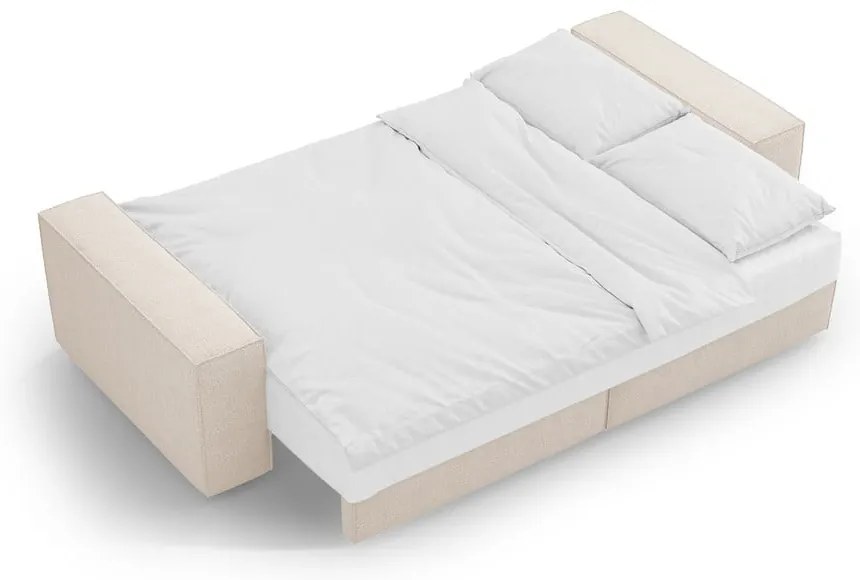 Beżowa rozkładana sofa z materiału bouclé 247 cm Jodie – Micadoni Home