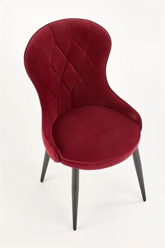 Krzesło tapicerowane K366 VELVET bordowe HALMAR
