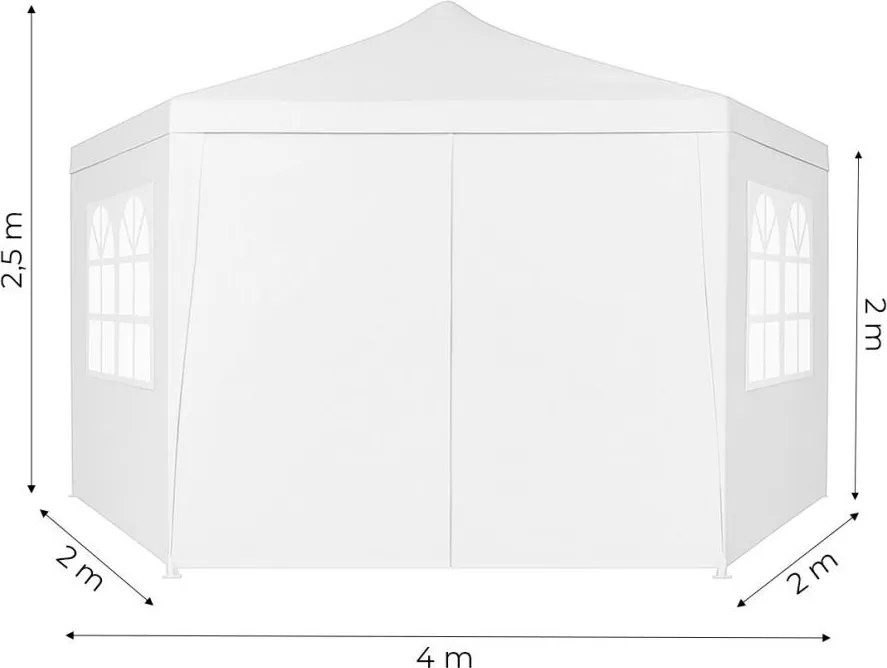Pawilon ogrodowy z oknami 2x2x2m, namiot ogrodowy, biały Gardella-WW