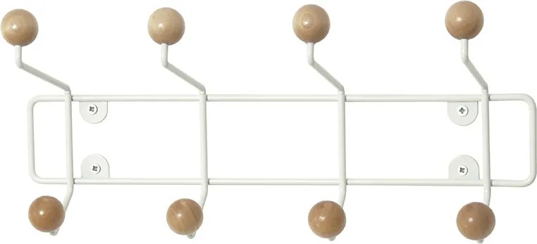 Wieszak na ubrania na ścianę SATURNUS, drewniane gałki, 34 cm
