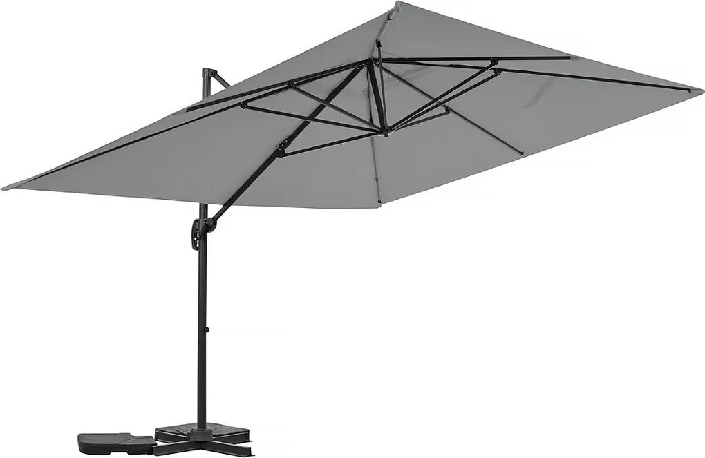 Aluminiowy parasol ogrodowy Sky 4" offset - 3 x 4 m - Szary