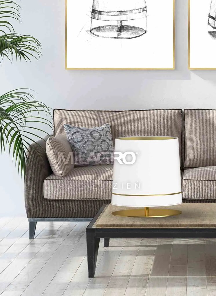 Lampa Stojąca BOOTES 1xE27, biała i złota
