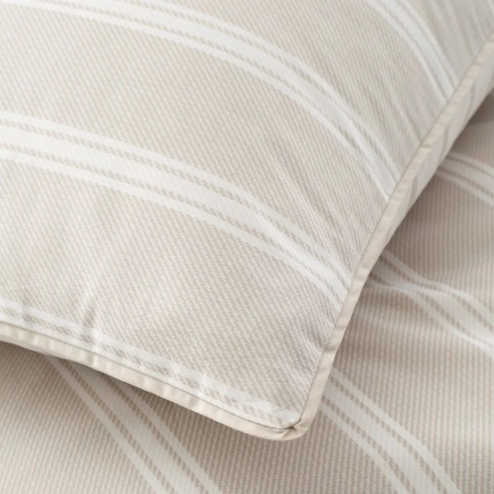 Beżowa bawełniana pościel dwuosobowa 200x200 cm Ashford Stripe – Bianca