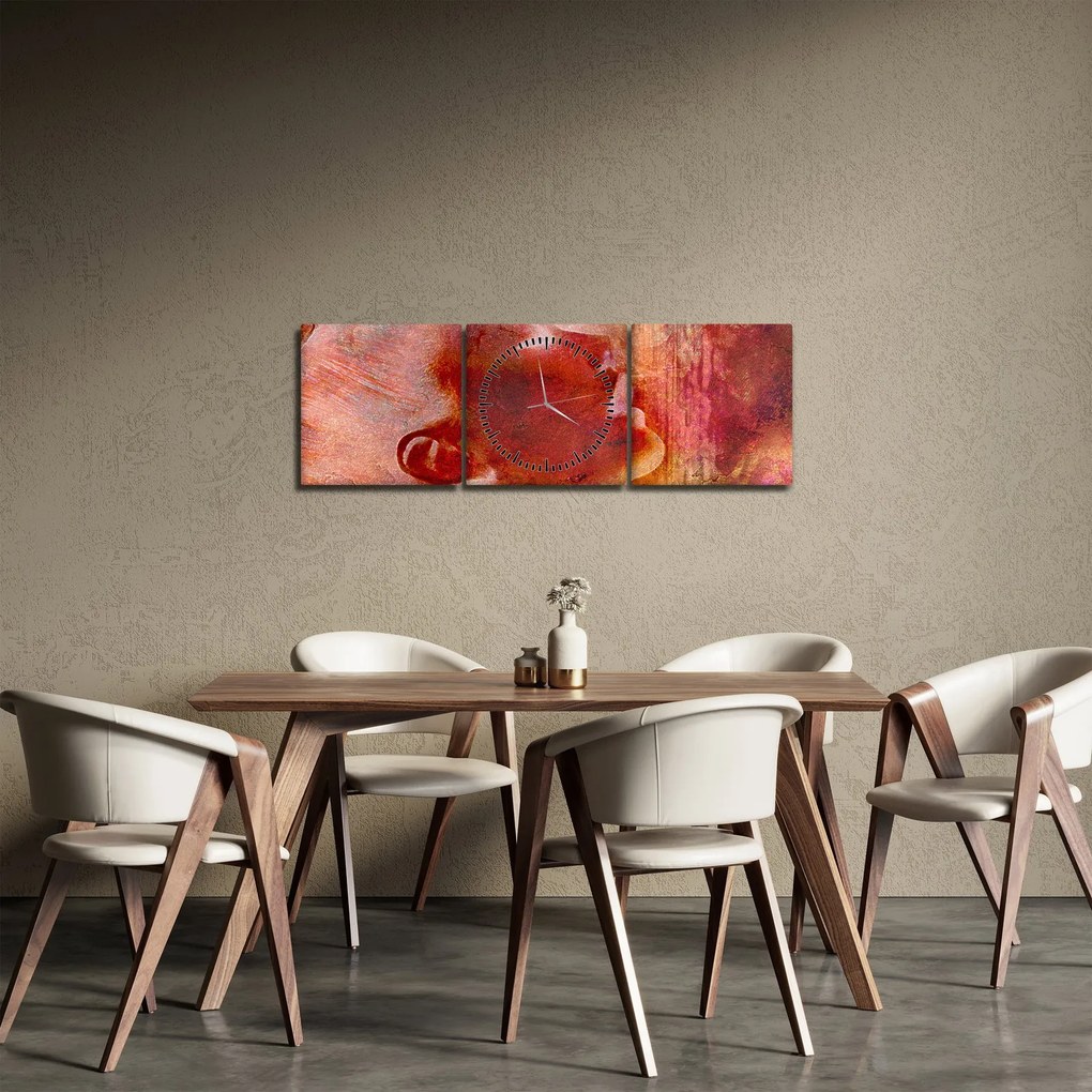 Obraz - Profil twarzy kobiety (z zegarem) (90x30 cm)