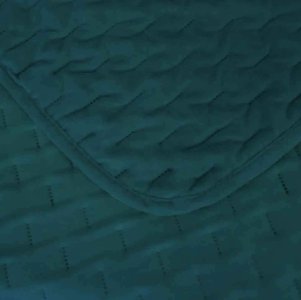 Aksamitna narzuta na łóżko ASTRALIA, turkusowa Rozmiar: 200 x 220 cm