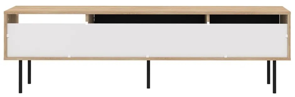 Czarna szafka pod TV w dekorze dębu 165x40 cm Ampère – TemaHome
