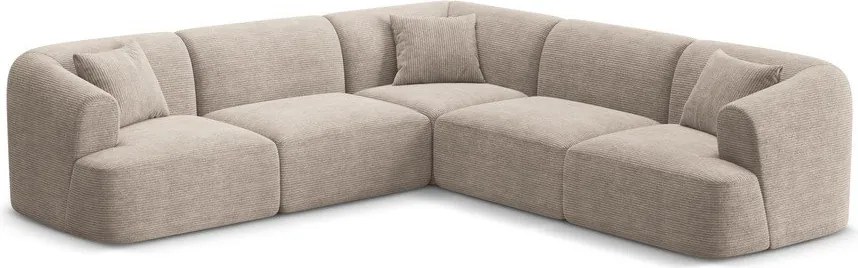 Jasnobrązowy sztruksowy narożnik Campi – Cosmopolitan Design