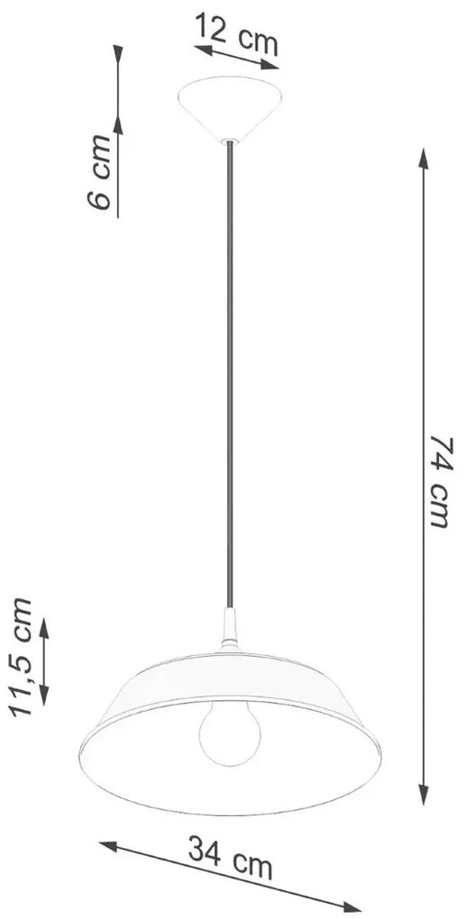 Czarna lampa wisząca z okrągłym kloszem nad stół - A640-Oliila
