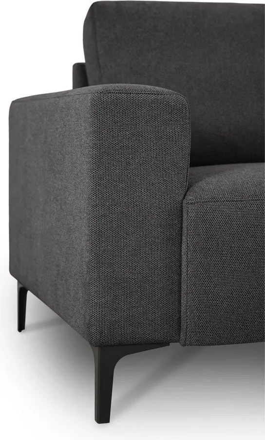 Antracytowy narożnik z tkaniny szenilowej (prawostronny/w kształcie litery L) Fabian – Scandic