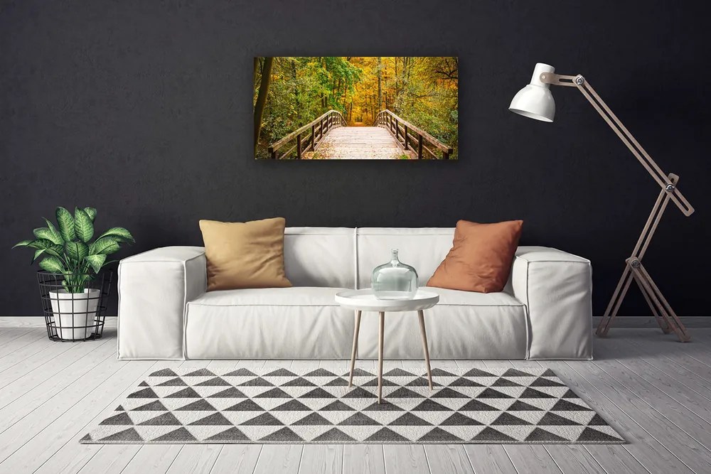 Obraz canvas Drewniany Mostek nad Potokiem