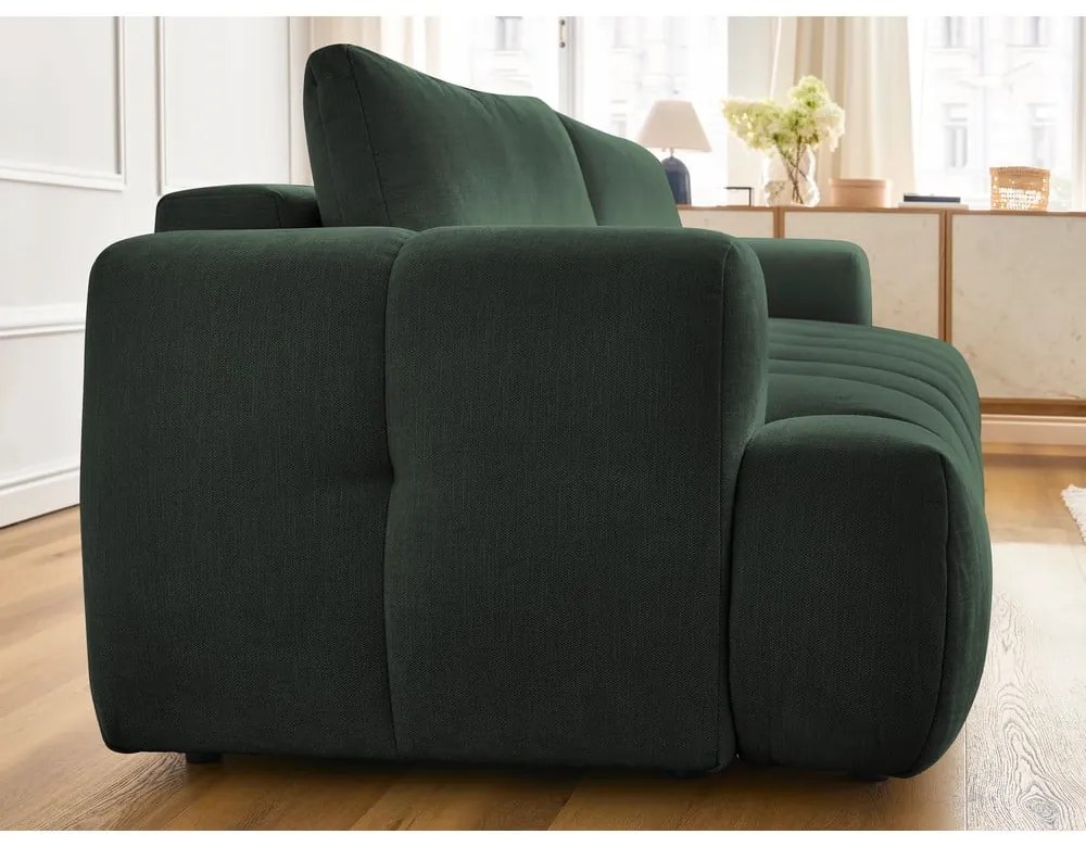 Zielona rozkładana/ze schowkiem sofa 251 cm Fuji – Bobochic Paris
