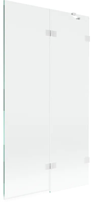 Mexen Lunar parawan nawannowy 2-skrzydłowy prawy 100 x 150 cm, transparent, biały - 897-100-100-20-00-P
